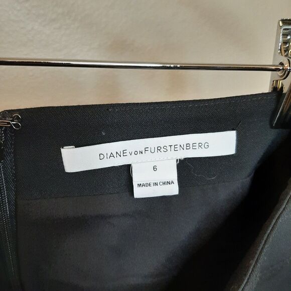 Diane Von Furstenberg Skirt Women Size 6 Black Straight Pencil Career Pull On - Picture 4 of 11